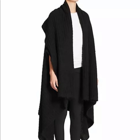 Acne Studios Sweaters - ACNE Black Alan Mohair Cardigan Cape Sweater XS S